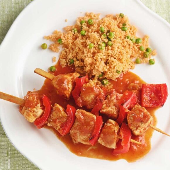 Hähnchen Shashlik (a, c, g, h)